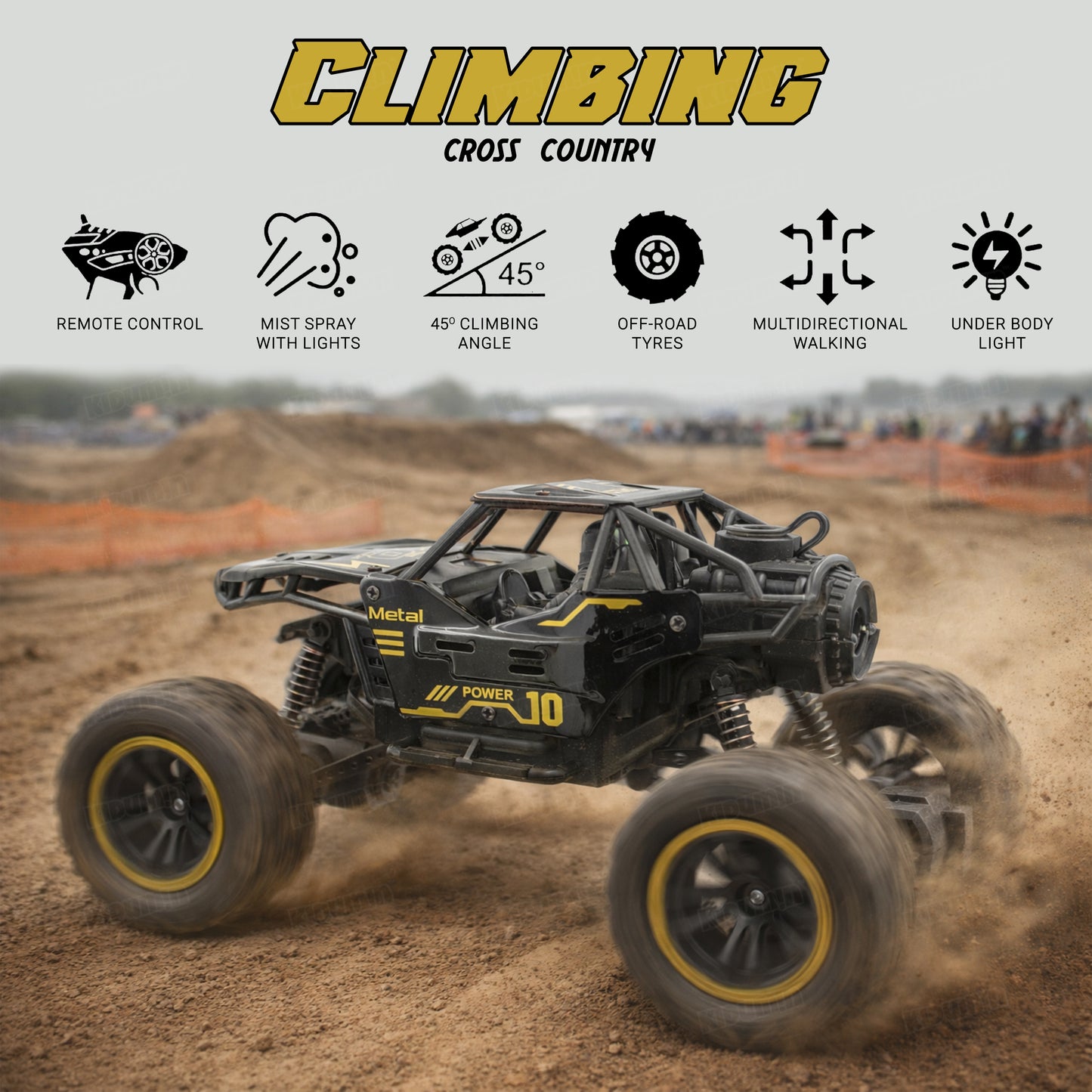 Remote Control Car Climbing Cross Country for Kids with Mist Smoke Effect